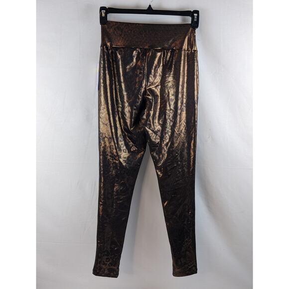 Wild Fable Leggings Metallic Gold Animal Print M High Waisted Wide Waistband New - Picture 6 of 11